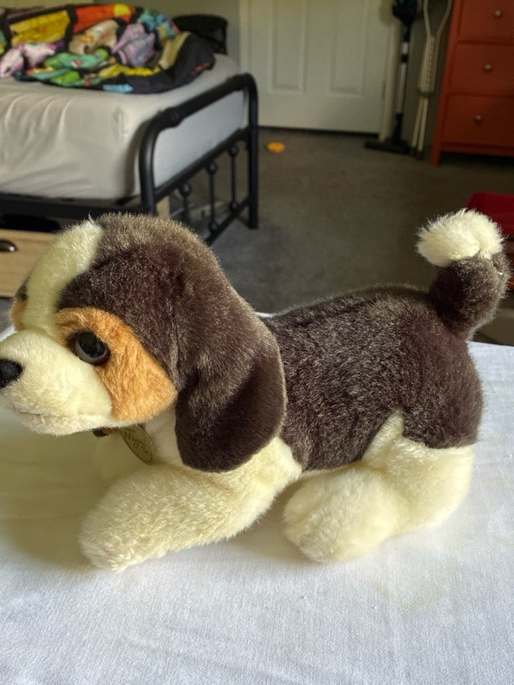 Plush Puppy Stuffed Animal - Cream and Brown Soft Toy